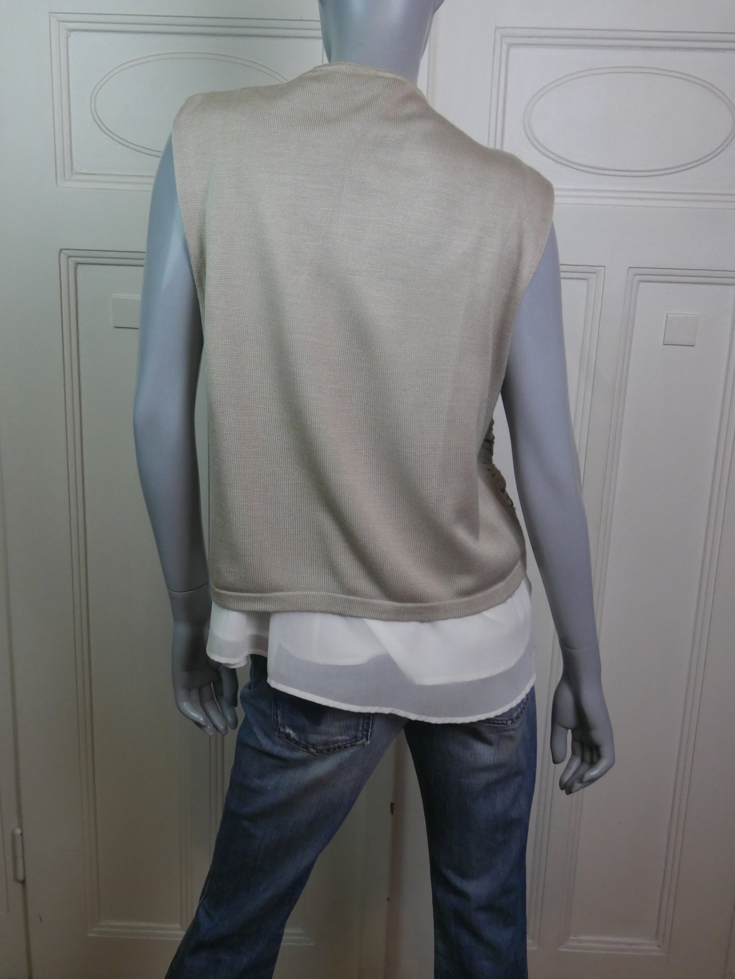 Taupe Vest | 90s European Vintage Womenswear | Large