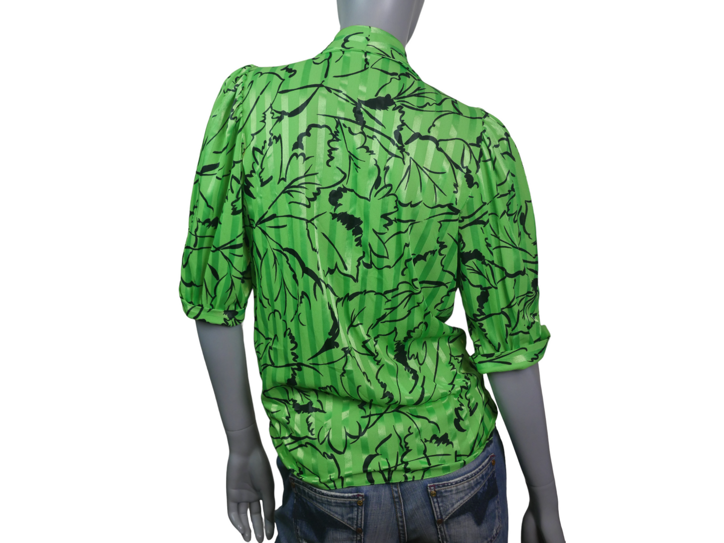 Vintage Lightweight Summer Blazer | Lime Green & Black | Medium