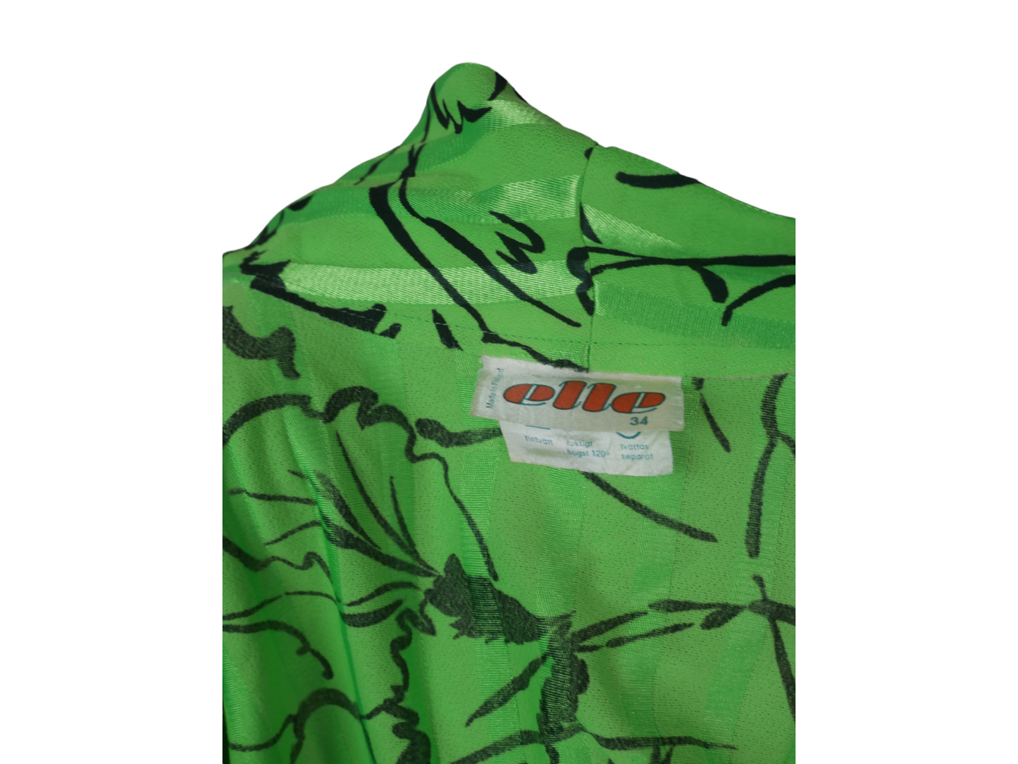 Vintage Lightweight Summer Blazer | Lime Green & Black | Medium