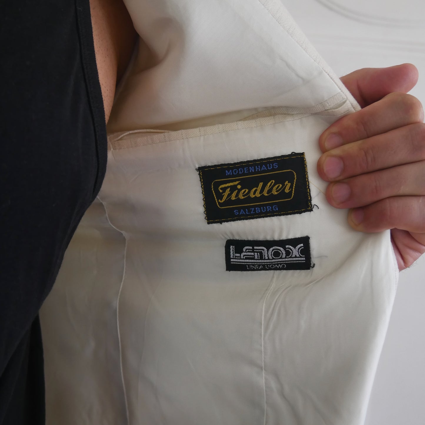 80s Vintage Cropped Blazer | Cream | Medium