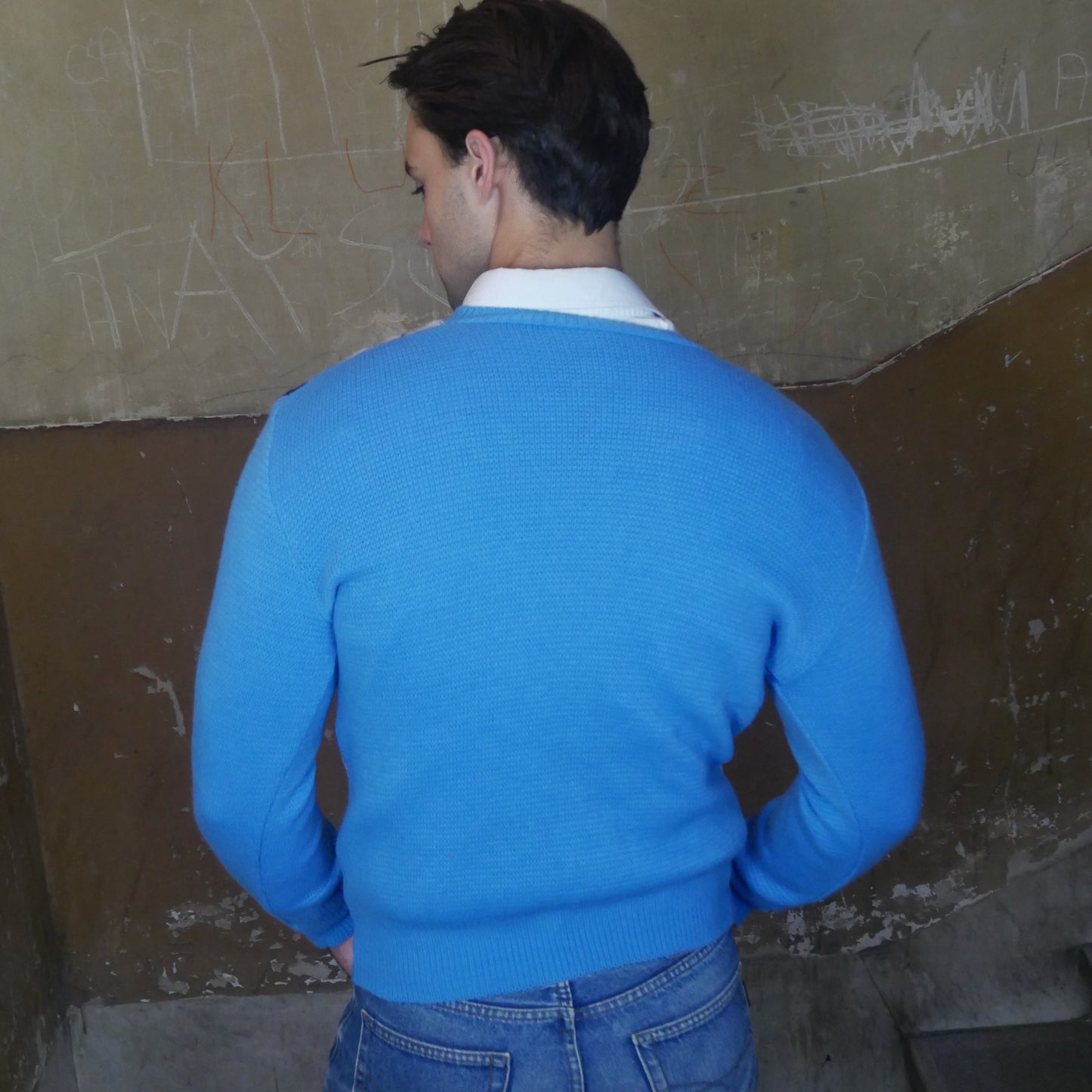 Preppy Argyle Sweater | 1980s Menswear | Medium