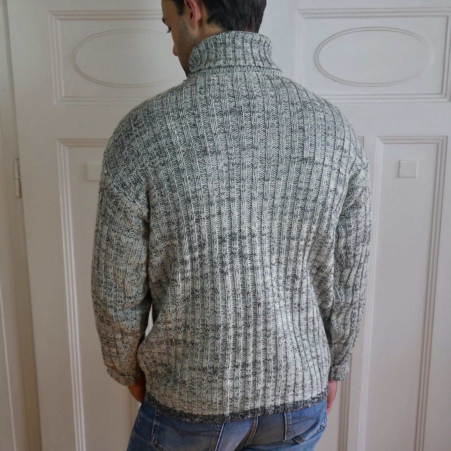 Gray Turtleneck Sweater | 90s Vintage Menswear | Large