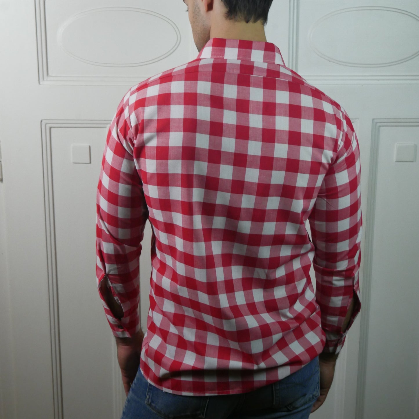 Tablecloth Check Shirt | 90s Vintage Long Sleeve | Large