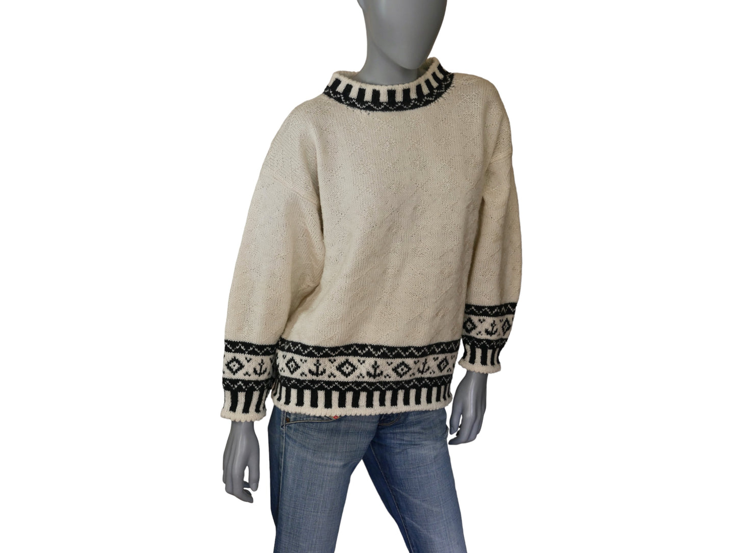 Wool Knit Nautical Sweater | 1990s Vintage | Large