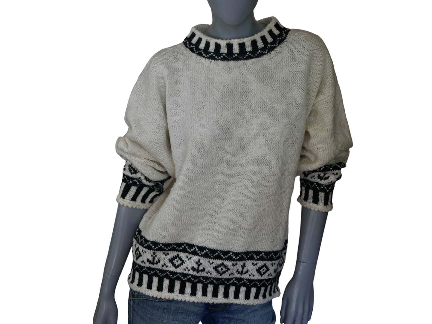 Wool Knit Nautical Sweater | 1990s Vintage | Large
