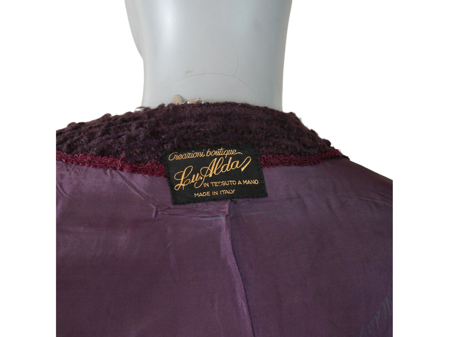 Purple Bouclé Blazer, 1980s Women's Italian Vintage Jacket | Medium