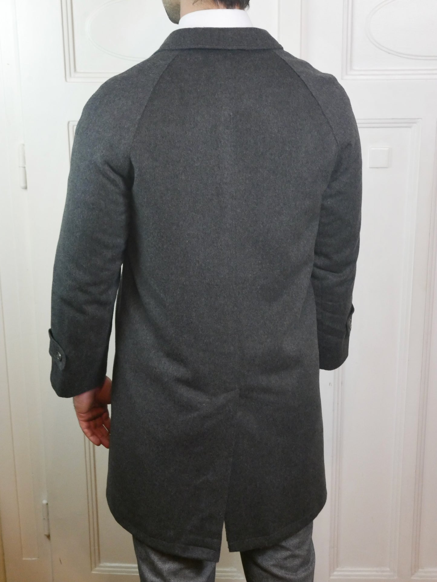 Vintage Loden Wool Coat | 1980s Dark Gray Overcoat | Medium