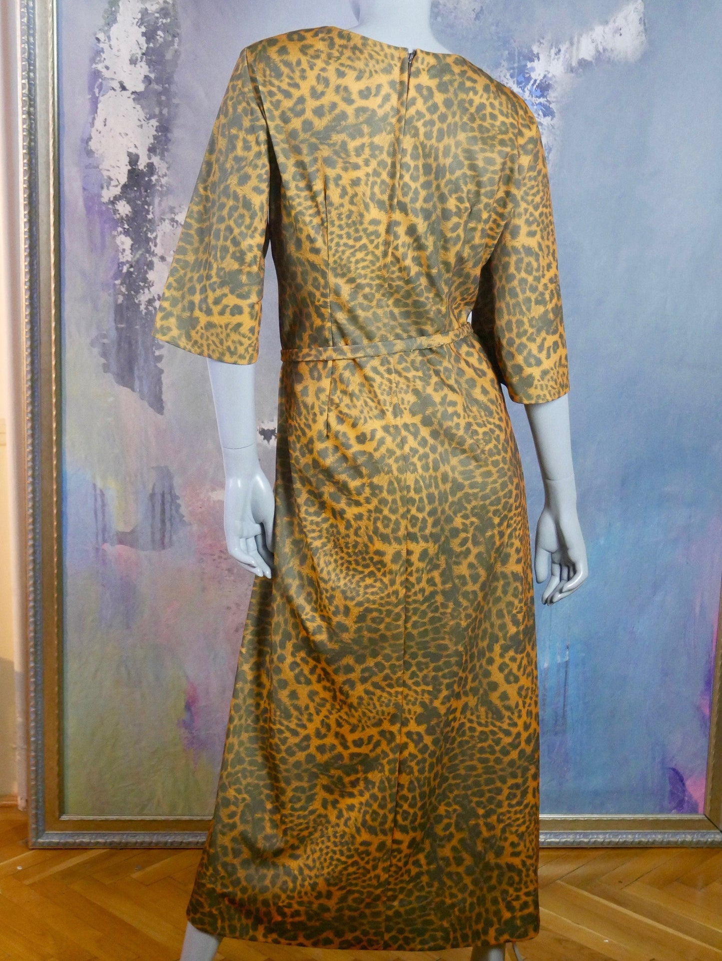1960s Vintage Leopard Print Dress Leo Gabor Vintage
