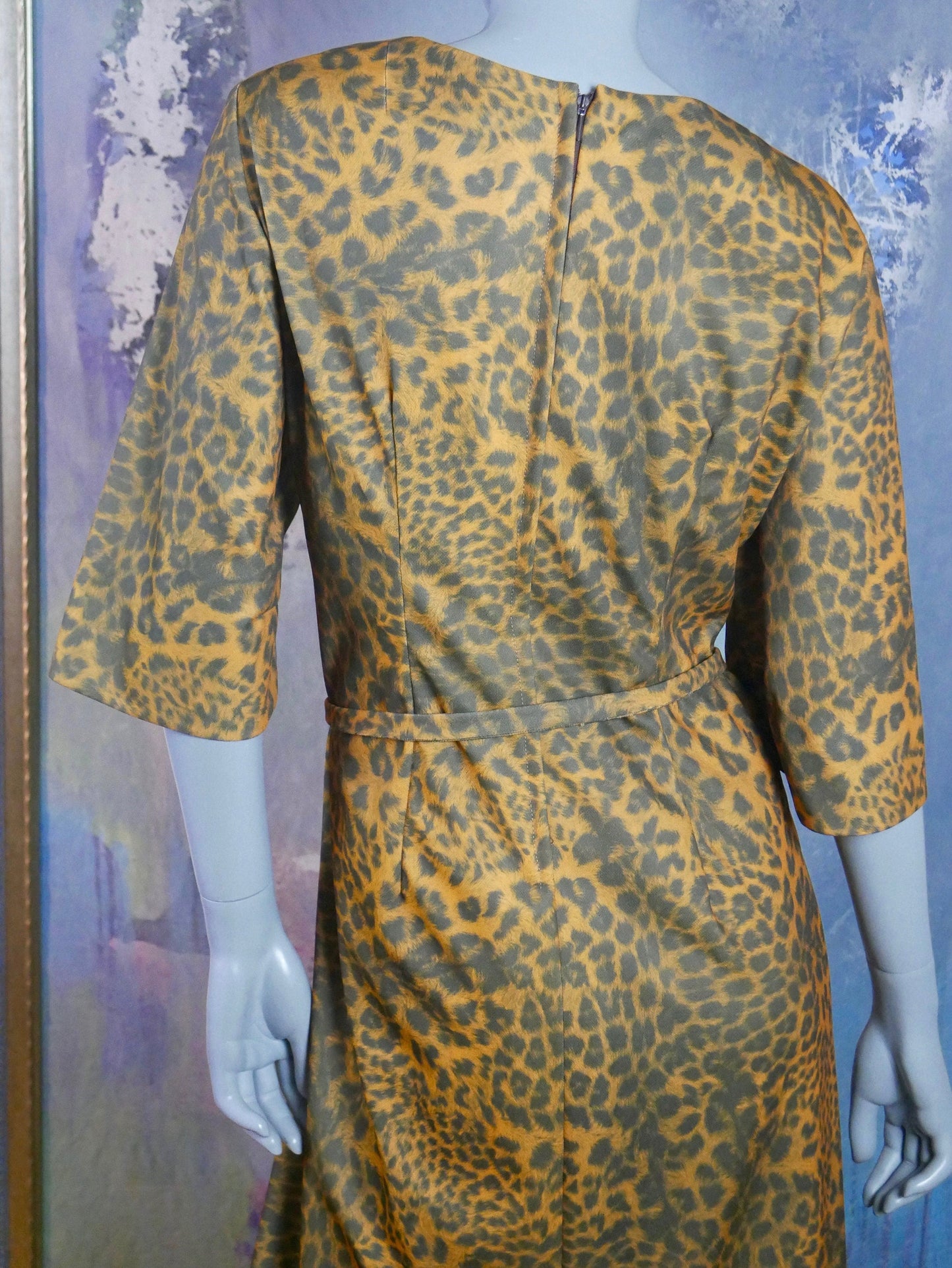 1960s Vintage Leopard Print Dress Leo Gabor Vintage