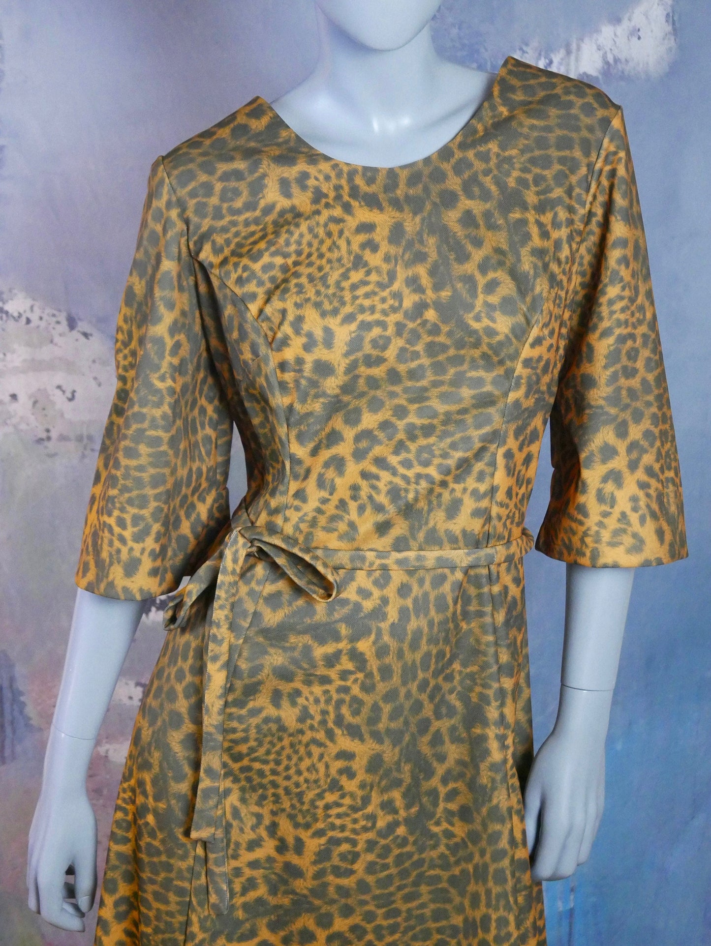 1960s Vintage Leopard Print Dress Leo Gabor Vintage