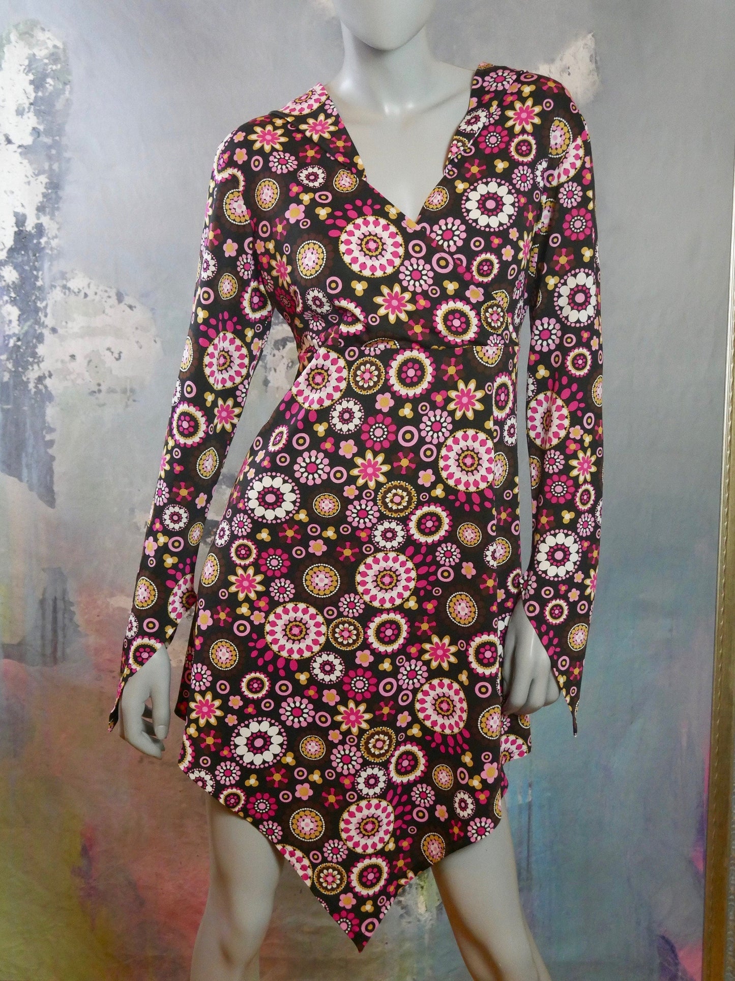1970s Groovy Pink Dress | European Vintage Asymmetric Leo Gabor Vintage