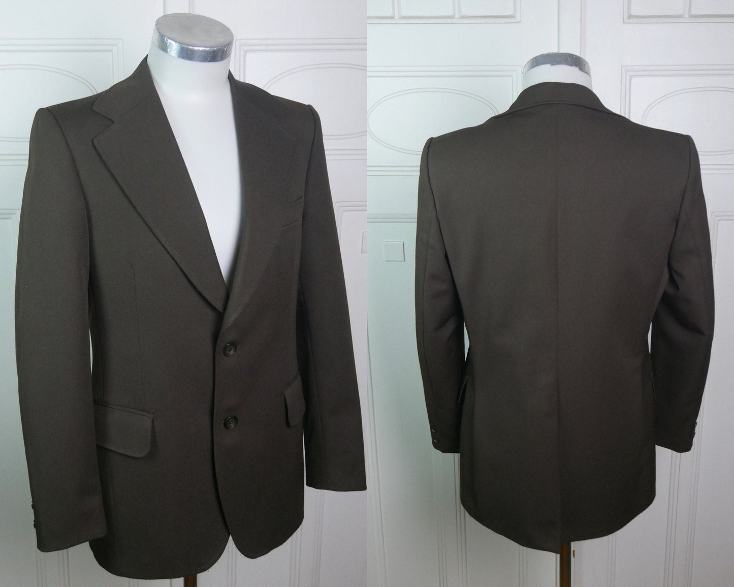1970s Vintage Brown Blazer with Wide Lapels | Retro Jacket | Medium Leo Gabor Vintage