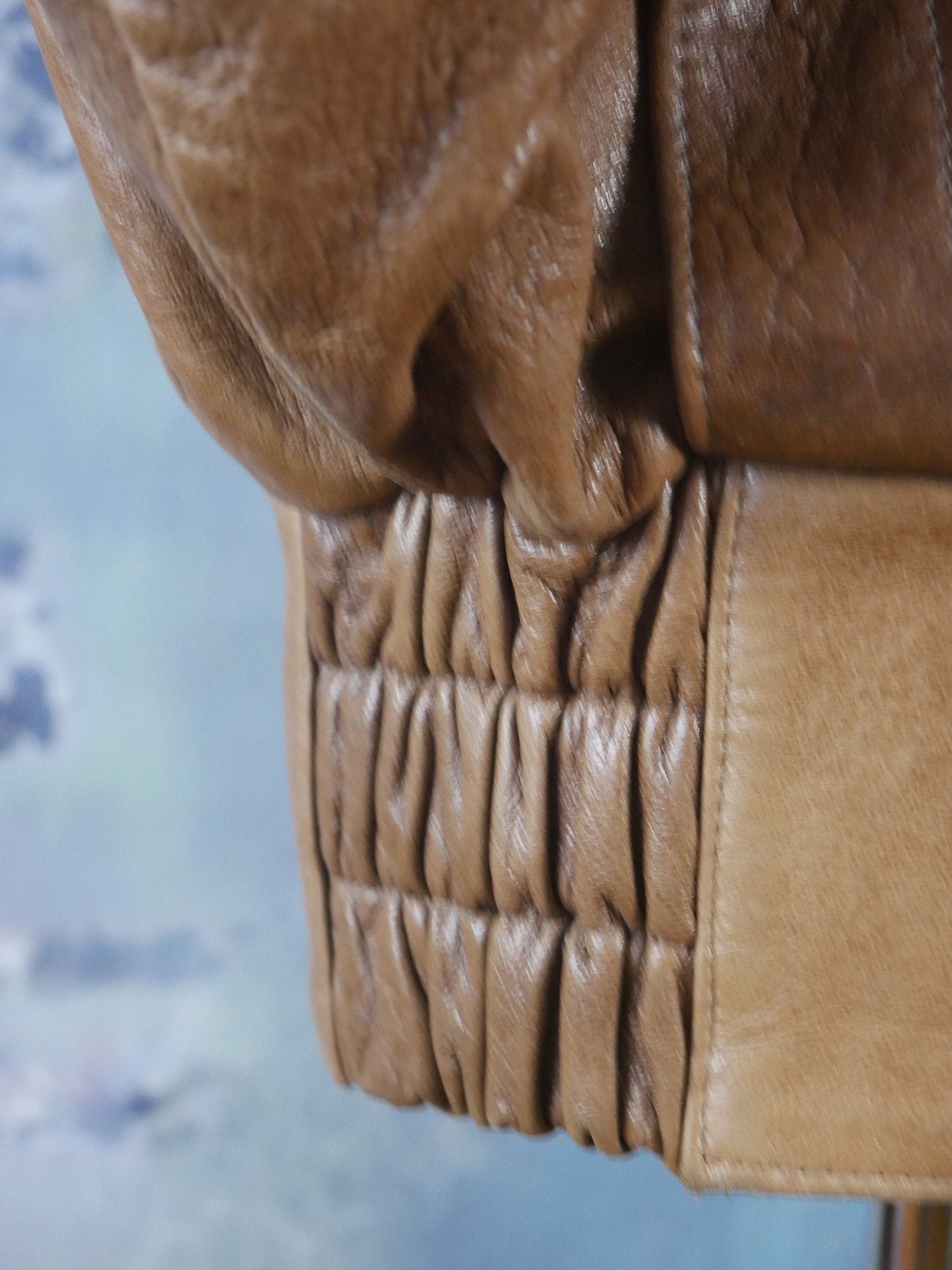 1980s Brown Vintage Faux Leather Jacket | European Vegan Double-Breasted Bomber Style |. Large Leo Gabor Vintage