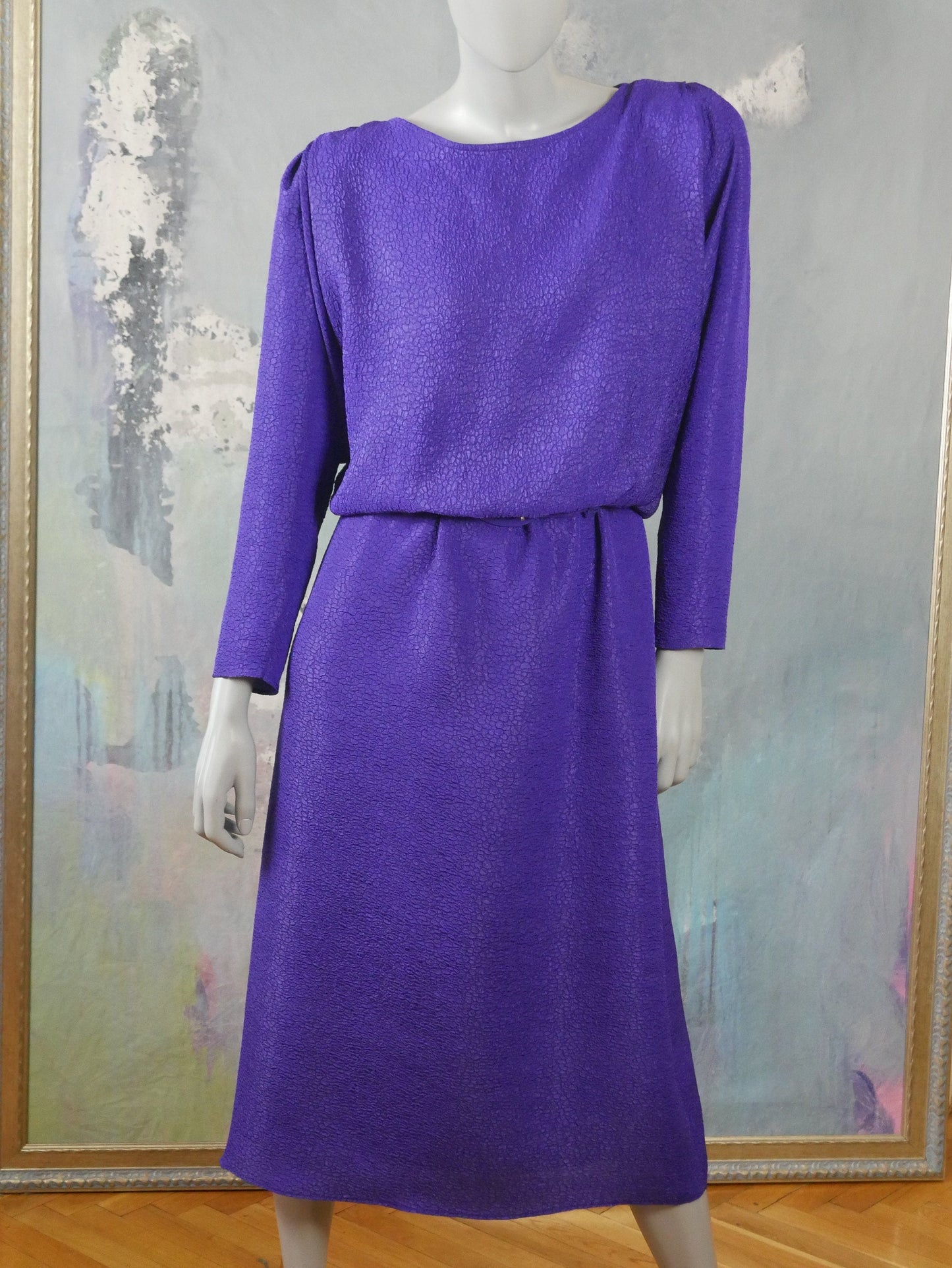 1980s Purple Midi Dress | European Vintage Leo Gabor Vintage