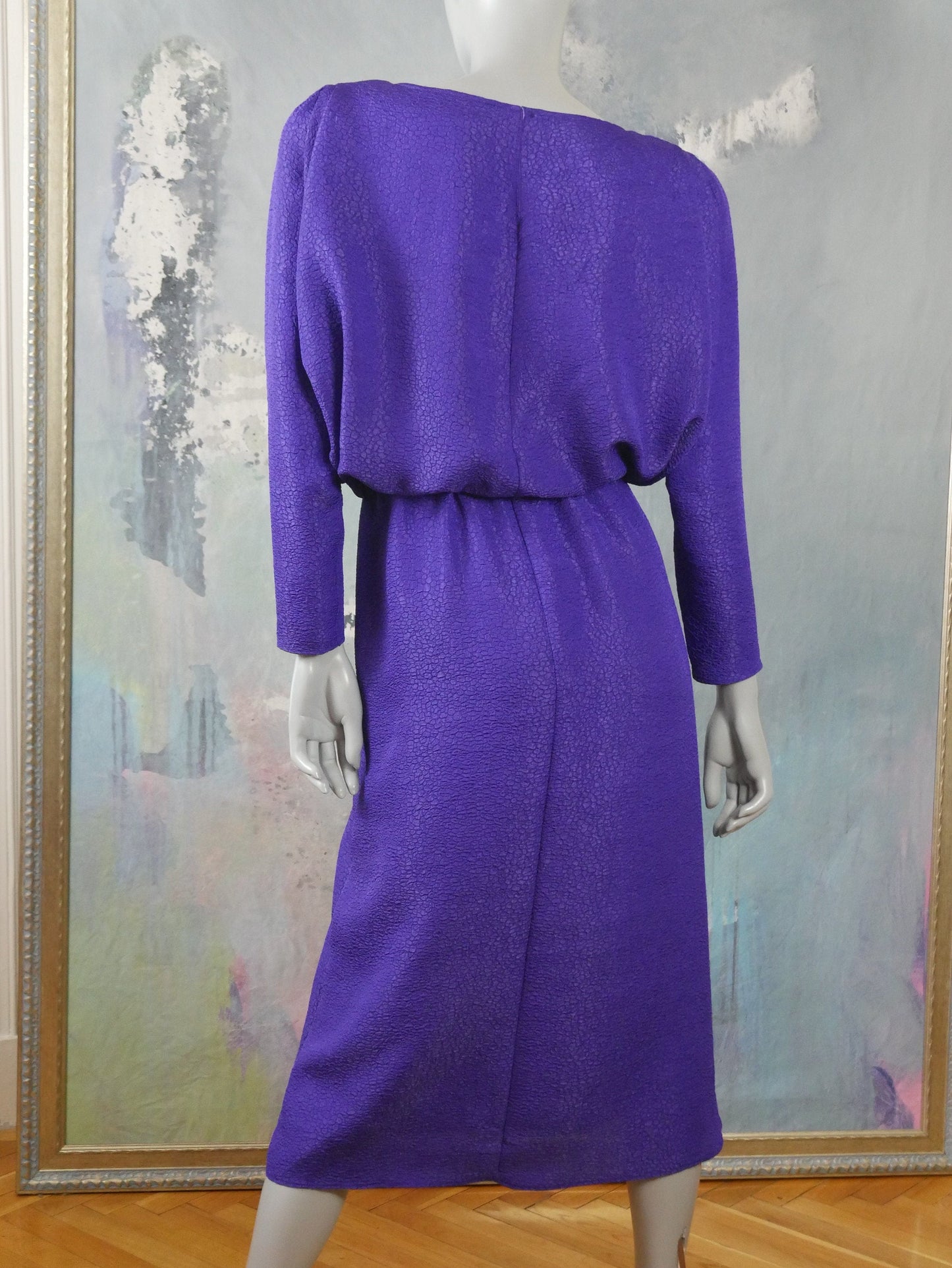 1980s Purple Midi Dress | European Vintage Leo Gabor Vintage