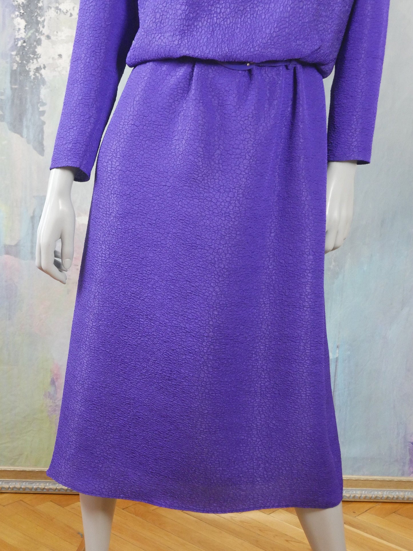 1980s Purple Midi Dress | European Vintage Leo Gabor Vintage
