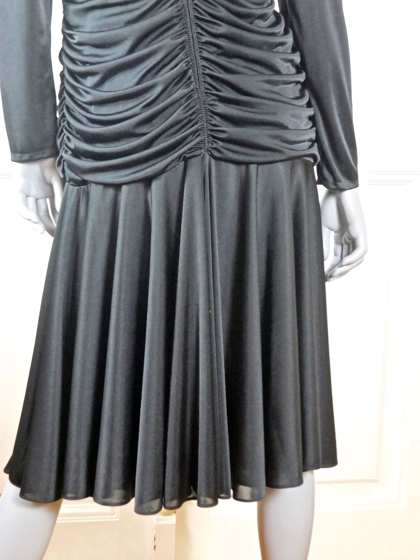1980s Vintage Black Evening Dress Leo Gabor Vintage