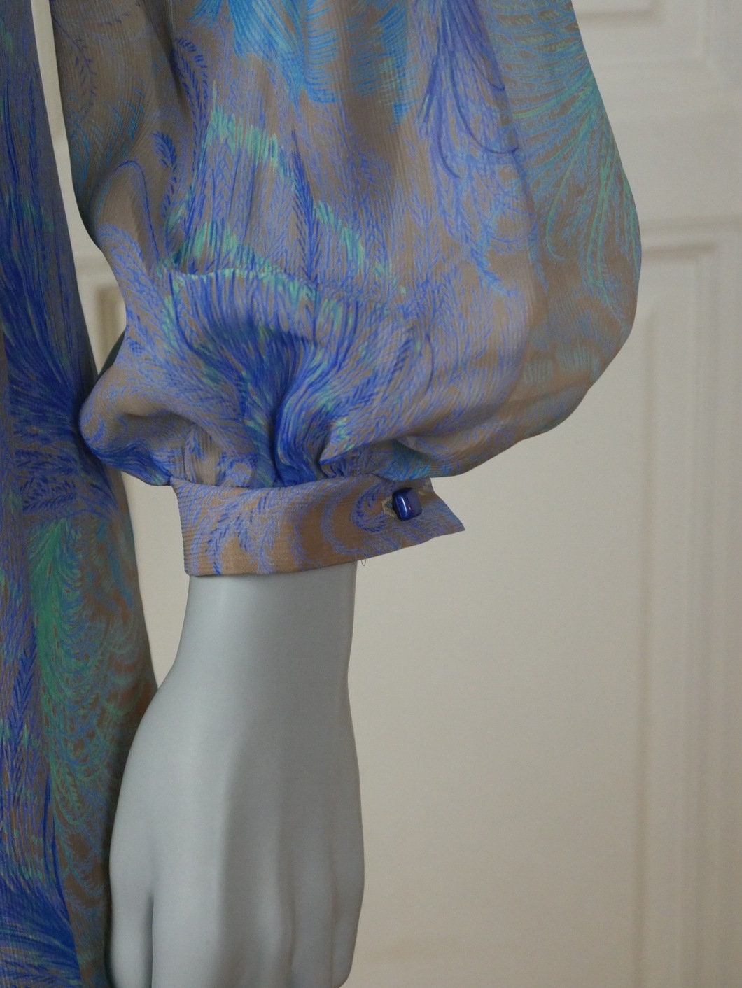 1980s Vintage Pale Blue Dress Leo Gabor Vintage