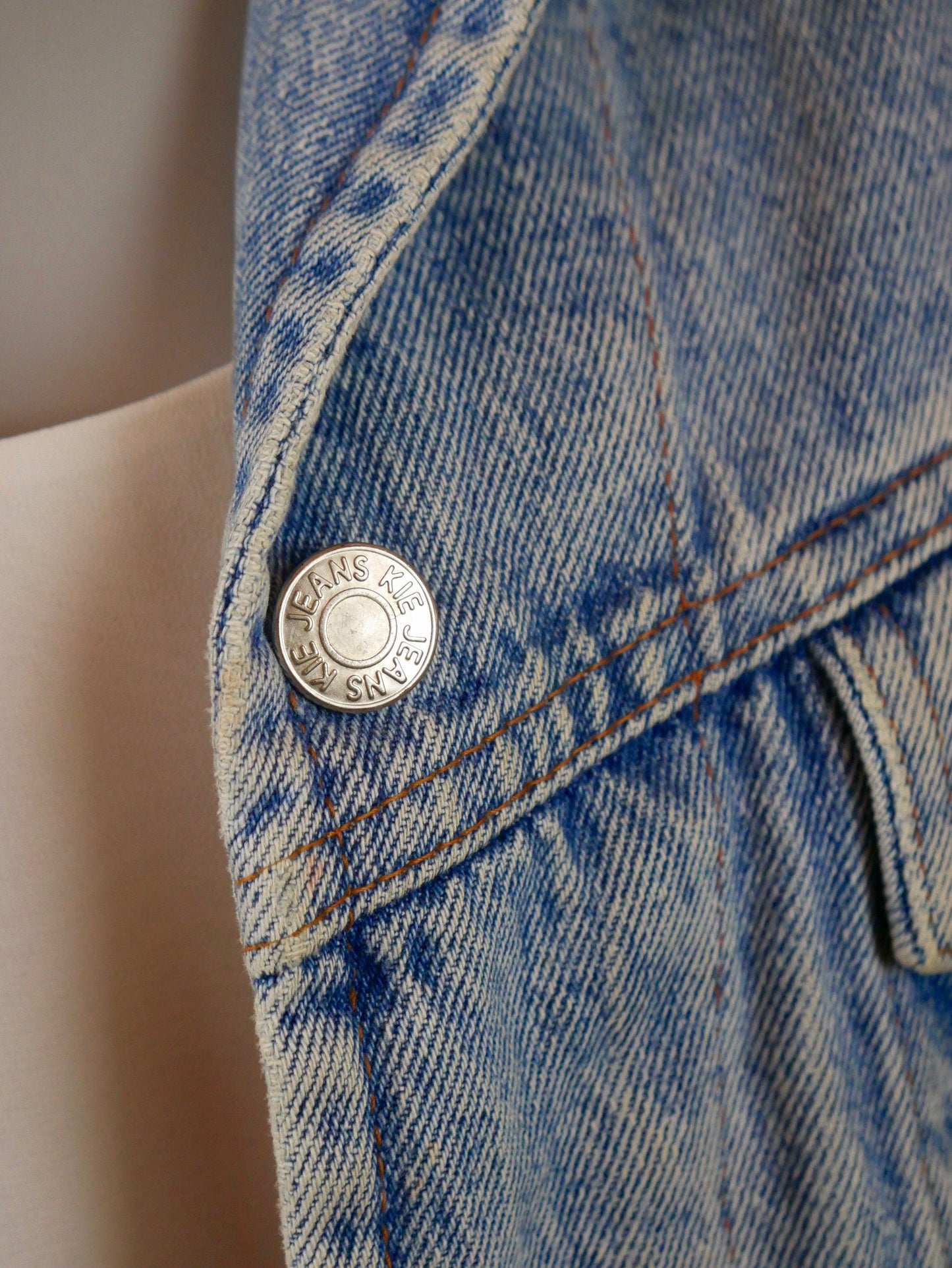 1990s Denim Vest Jeans Jacket | French Vintage | Medium Leo Gabor Vintage