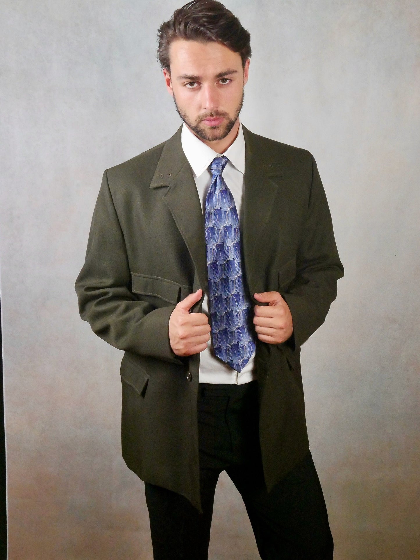 80s British Vintage Military Jacket | Olive Army Green | Extra Large Leo Gabor Vintage