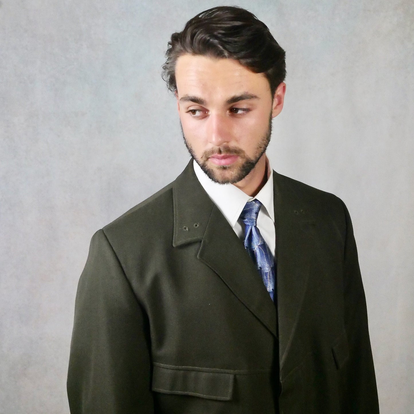 80s British Vintage Military Jacket | Olive Army Green | Extra Large Leo Gabor Vintage