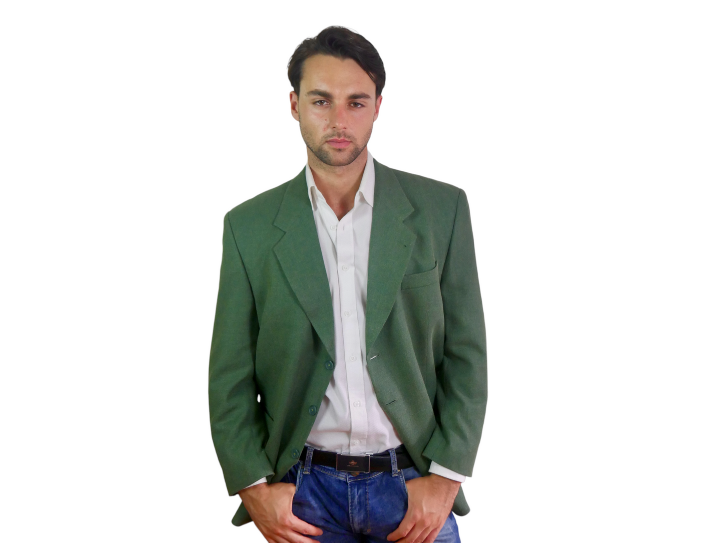 90s Vintage Green Blazer | Men's Sport Coat | Extra Large Leo Gabor Vintage
