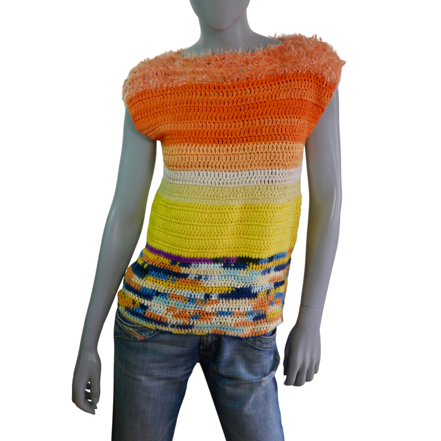 90s Vintage Knitwear | Sleeveless Tank Top Sweater Leo Gabor Vintage