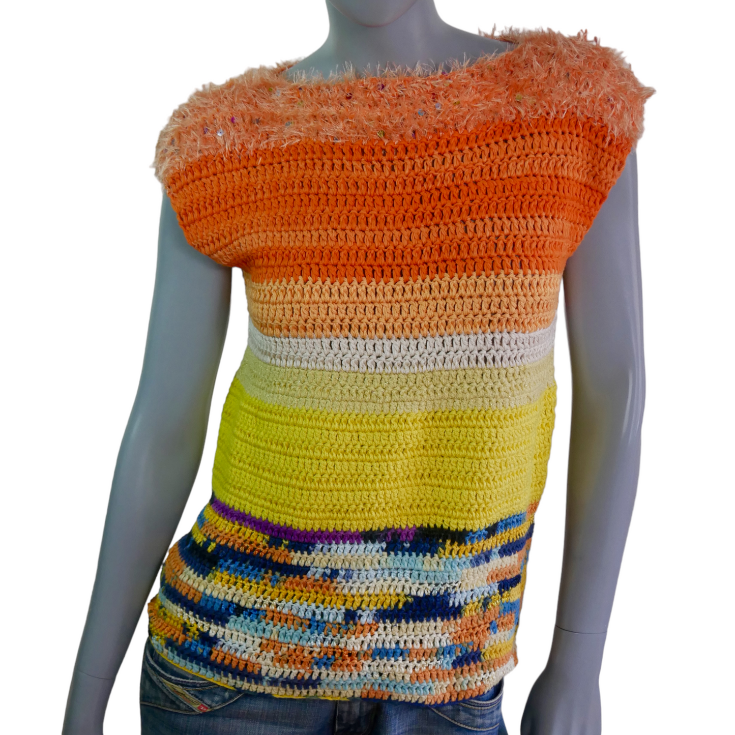 90s Vintage Knitwear | Sleeveless Tank Top Sweater Leo Gabor Vintage
