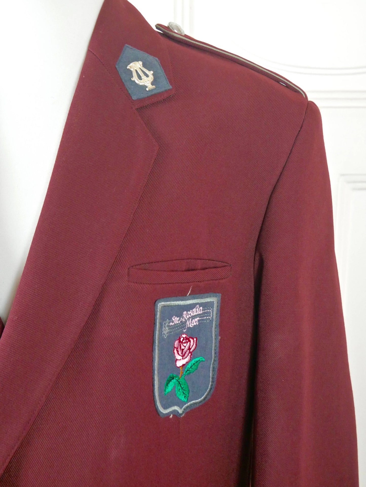 Vintage Band Officer Uniform Jacket | Burgundy Music Department Officer Blazer | Medium Leo Gabor Vintage