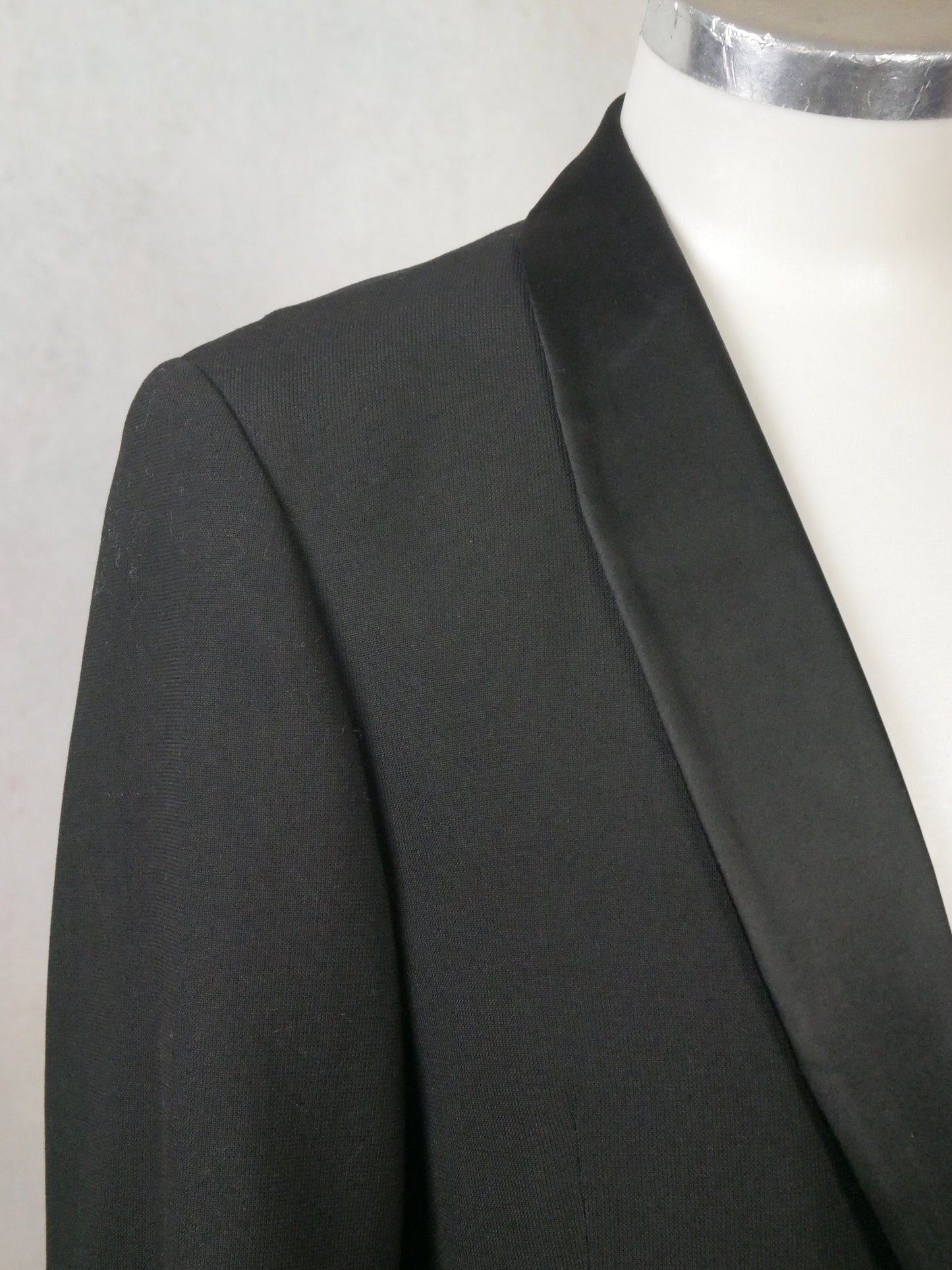 Vintage Black Tuxedo Jacket | 1990s European Dinner / Smoking Blazer | Medium Leo Gabor Vintage