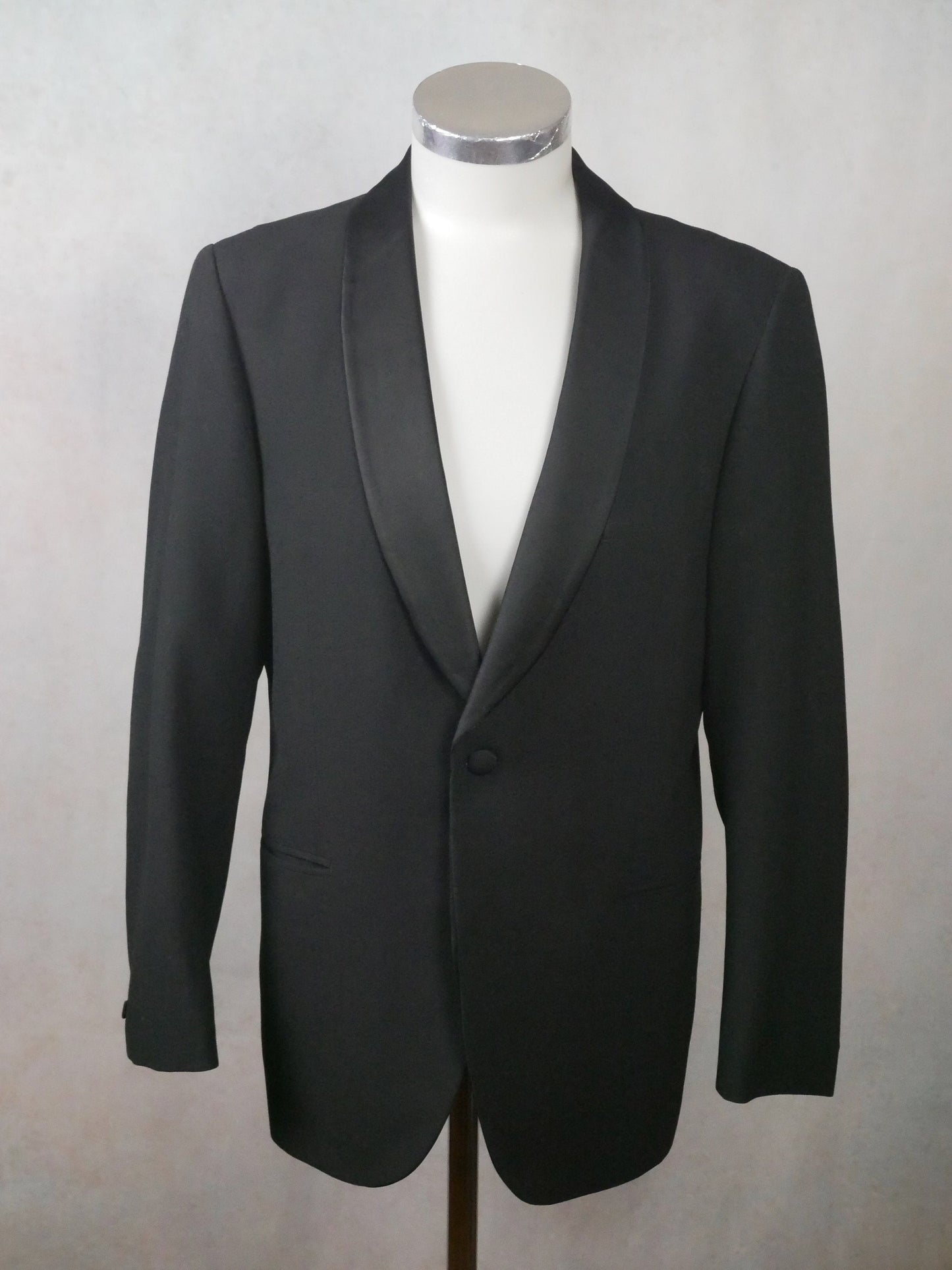 Vintage Black Tuxedo Jacket | 1990s European Dinner / Smoking Blazer | Medium Leo Gabor Vintage