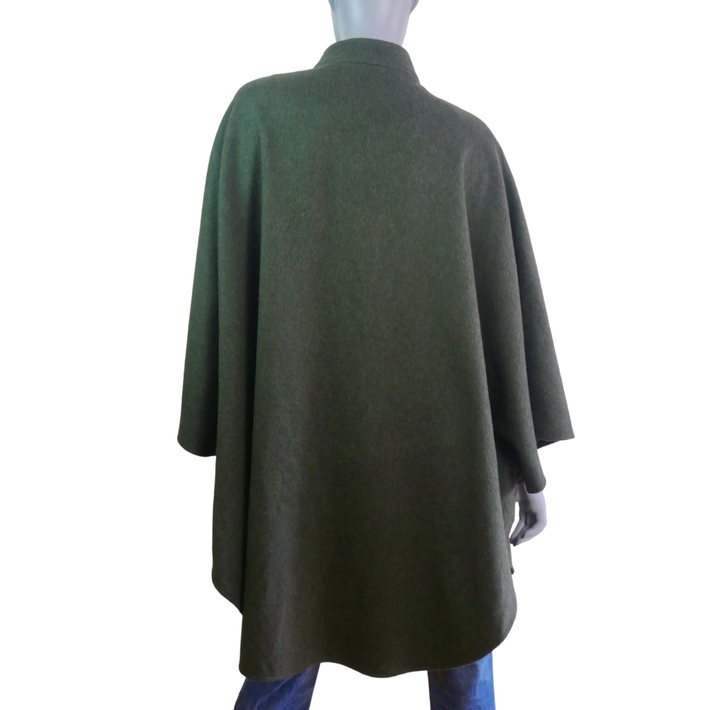 Vintage Cape Coat | Olive Green Wool Leo Gabor Vintage