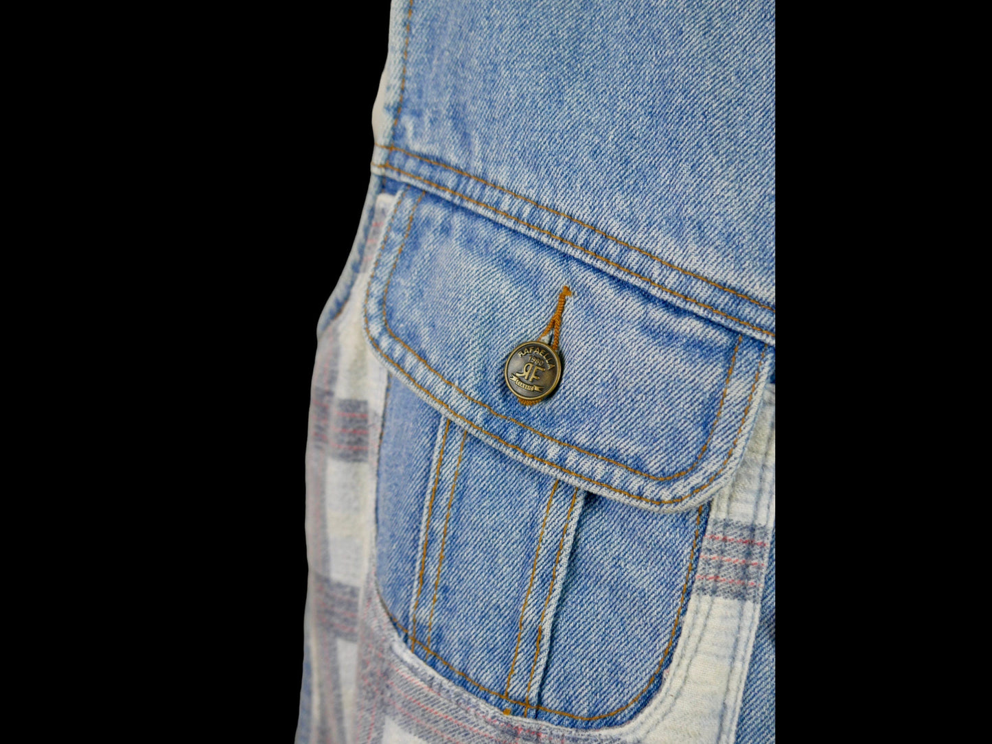 Vintage Denim Vest | 90s Light Blue Cotton | Small Leo Gabor Vintage