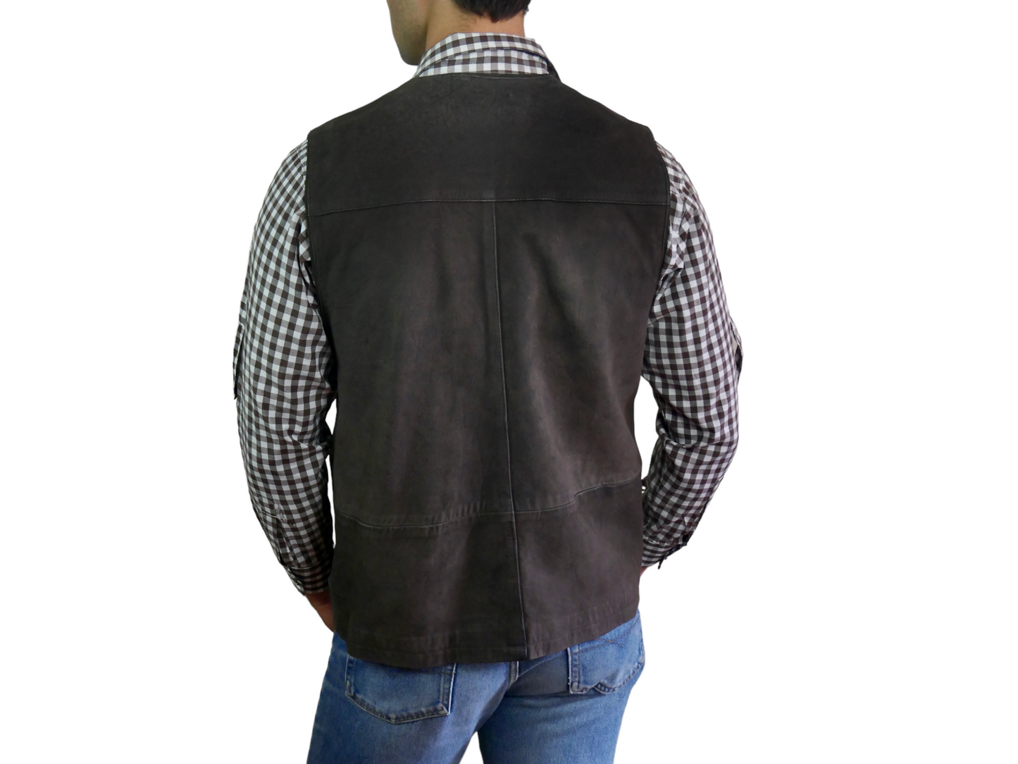 Vintage Leather Vest | Men's Trachten Style Brown Waistcoat | Extra Large Leo Gabor Vintage