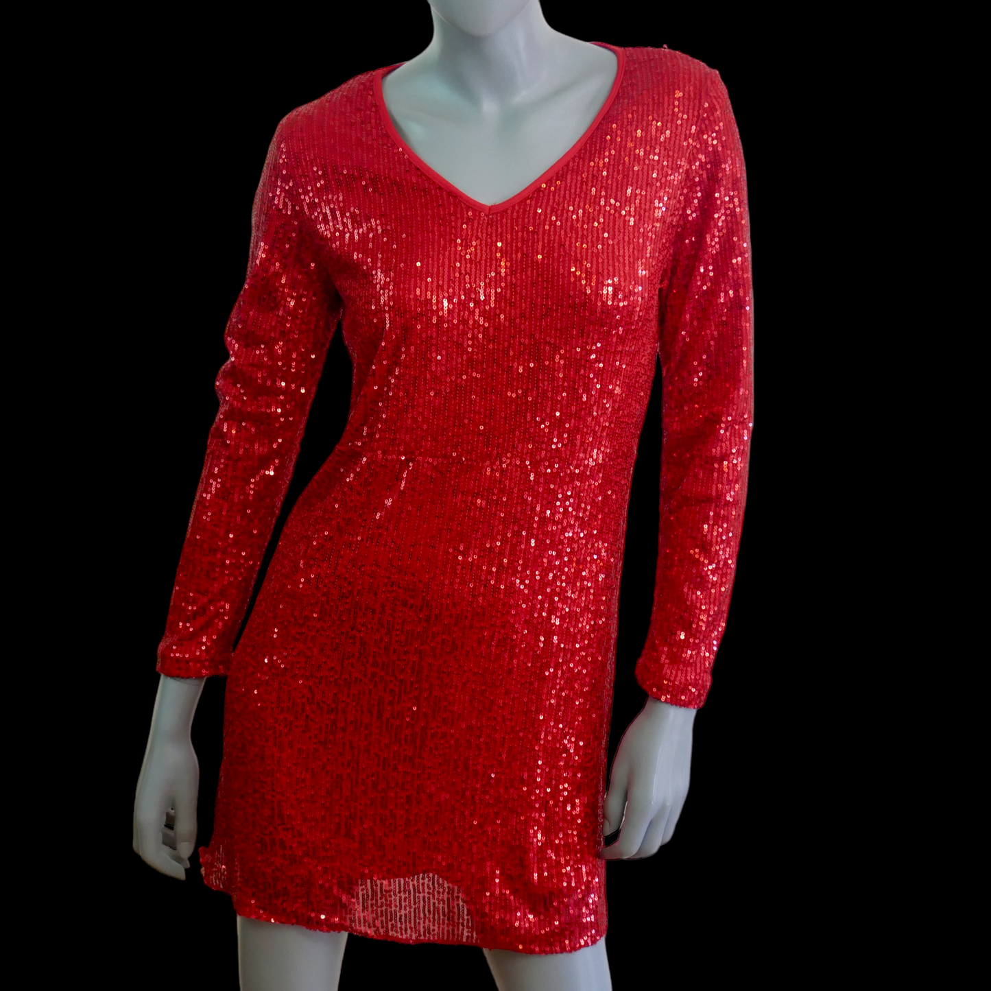 Vintage Red Sequin Mini Dress Leo Gabor Vintage