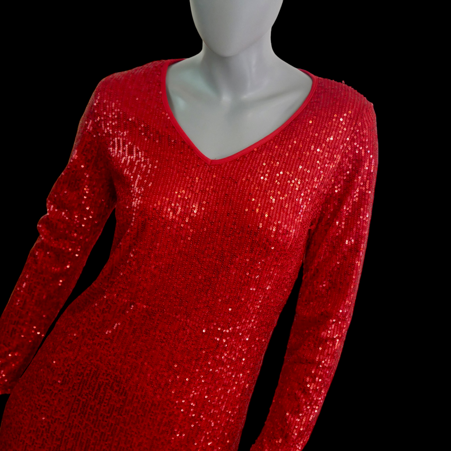 Vintage Red Sequin Mini Dress Leo Gabor Vintage