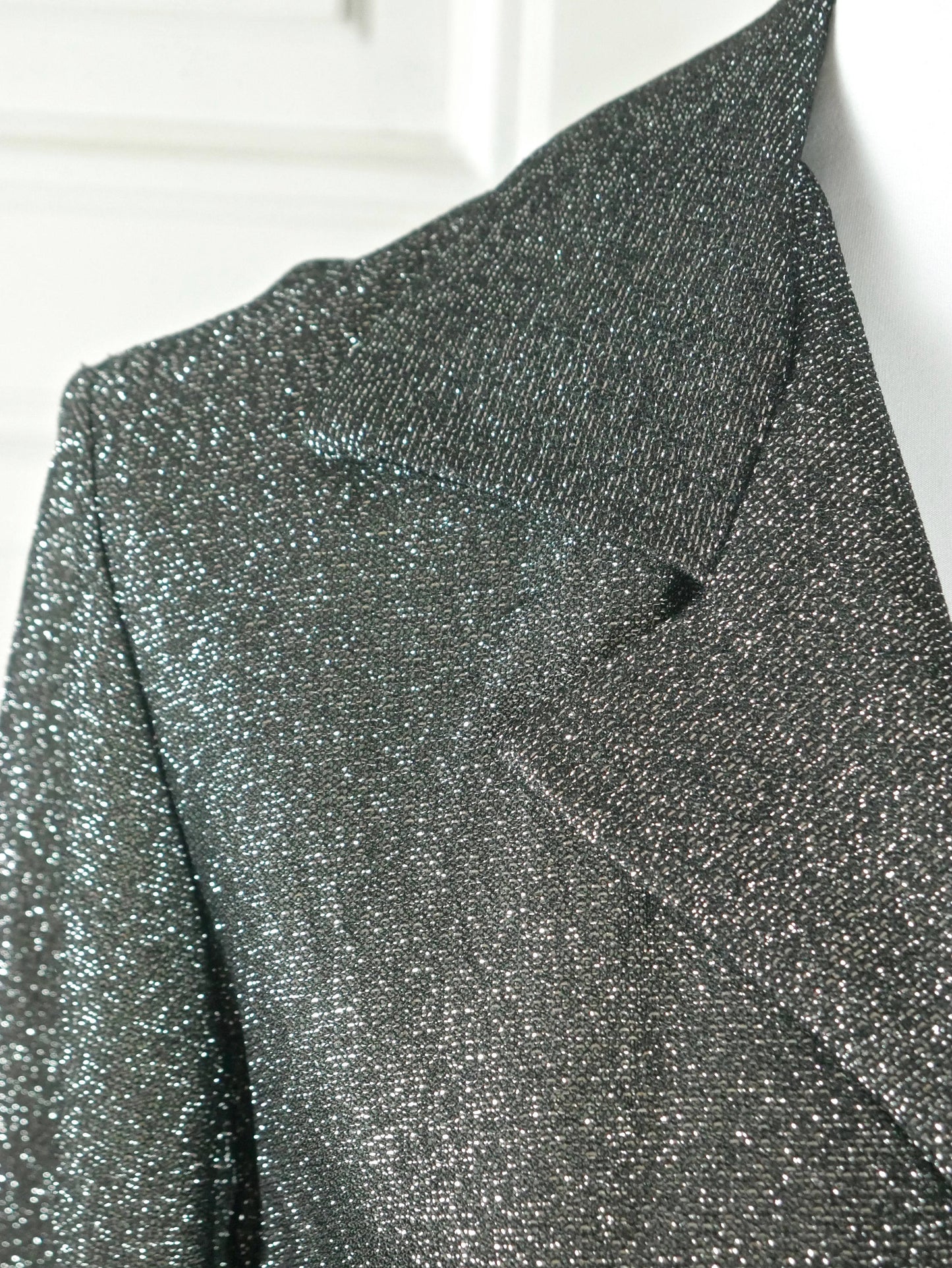 1970s Metallic Silver Blouse | Swedish Vintage Belted Evening Top | Large