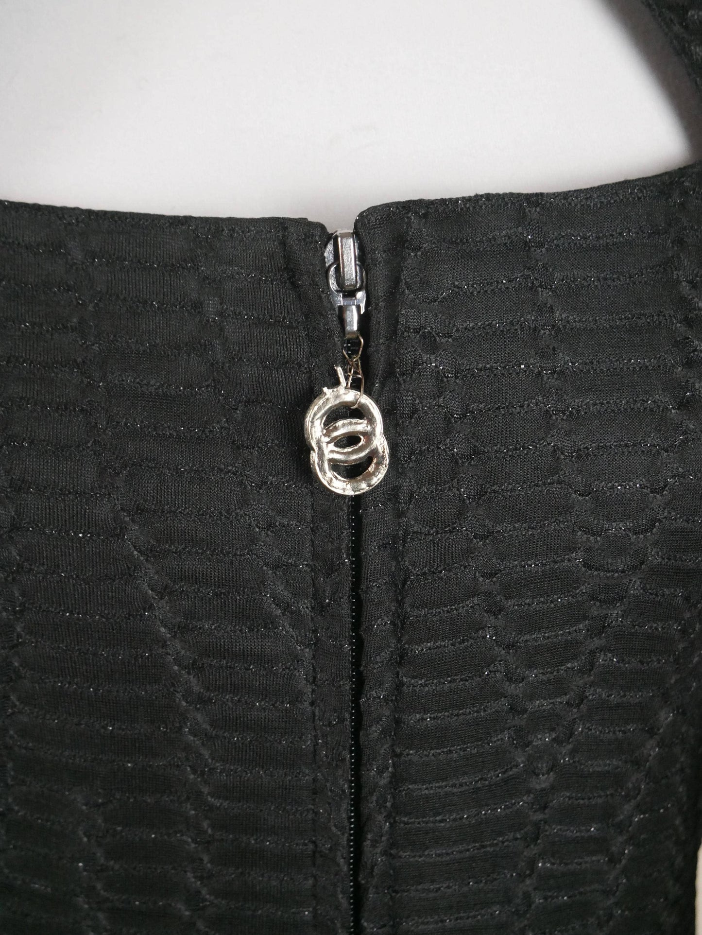 1990s Vintage Elegant Black Evening Blouse | Medium