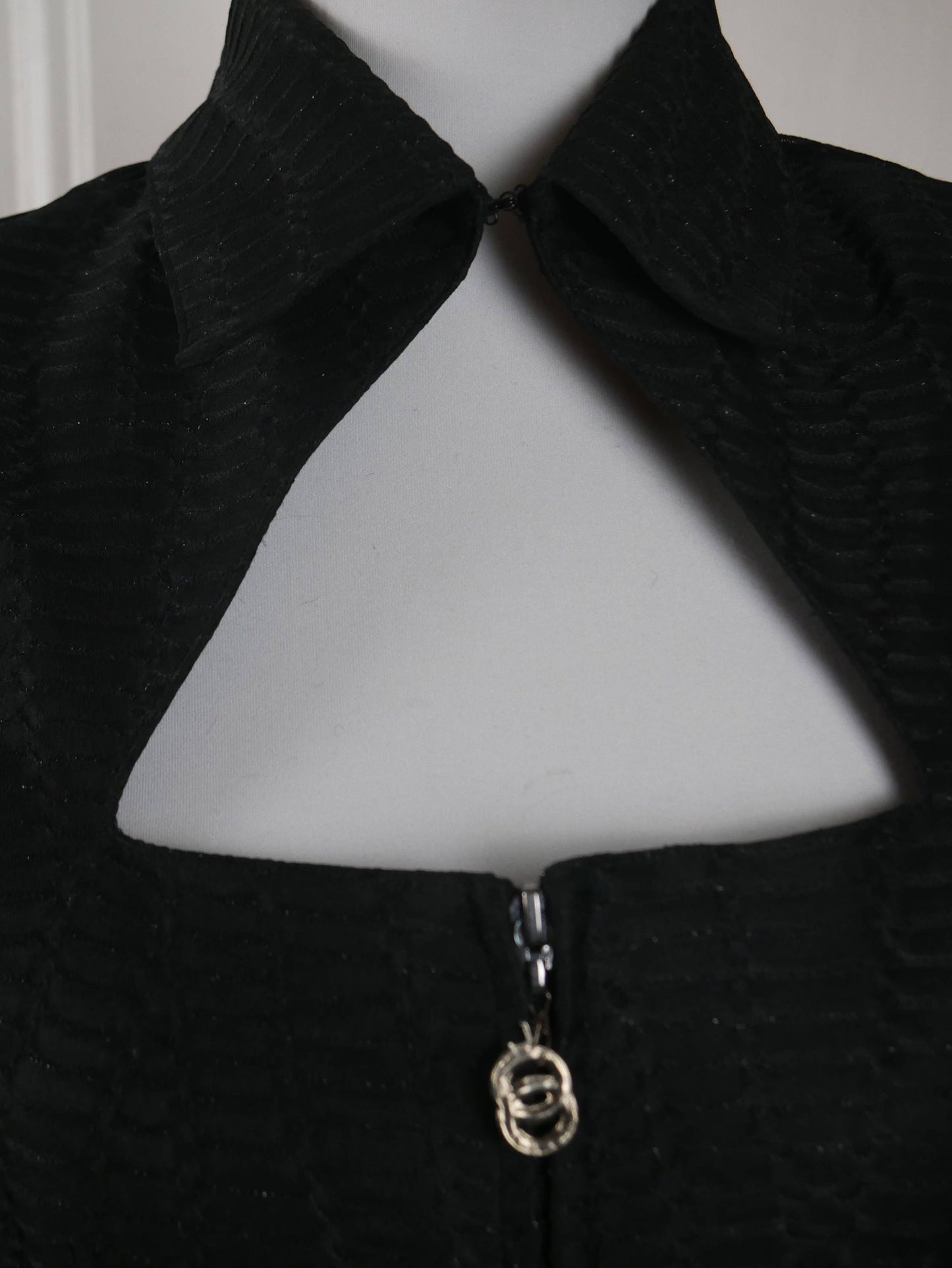 1990s Vintage Elegant Black Evening Blouse | Medium