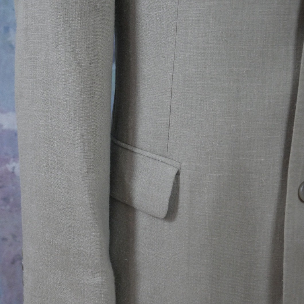 1990s Beige Blazer | Linen Blend Matti Collection by Marimekko Jacket | Large