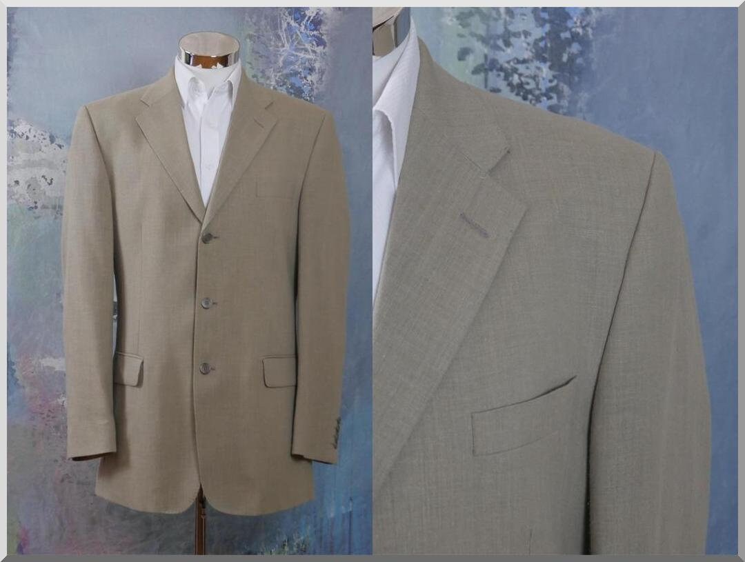 1990s Beige Blazer | Linen Blend Matti Collection by Marimekko Jacket | Large
