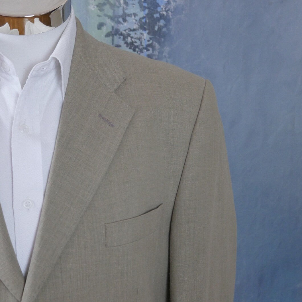 1990s Beige Blazer | Linen Blend Matti Collection by Marimekko Jacket | Large