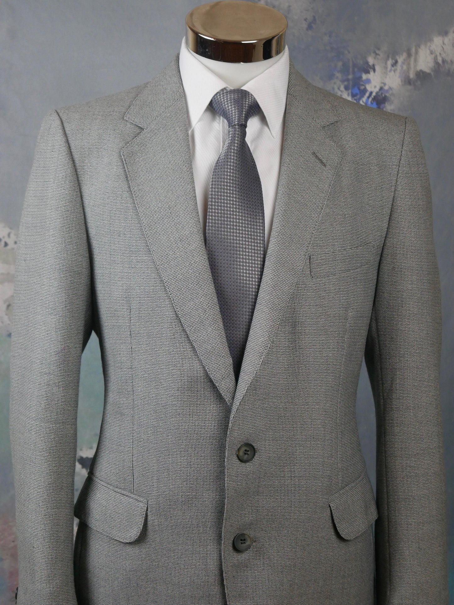 1980s Gray Blazer | European Vintage Smooth Tweed Jacket | Medium