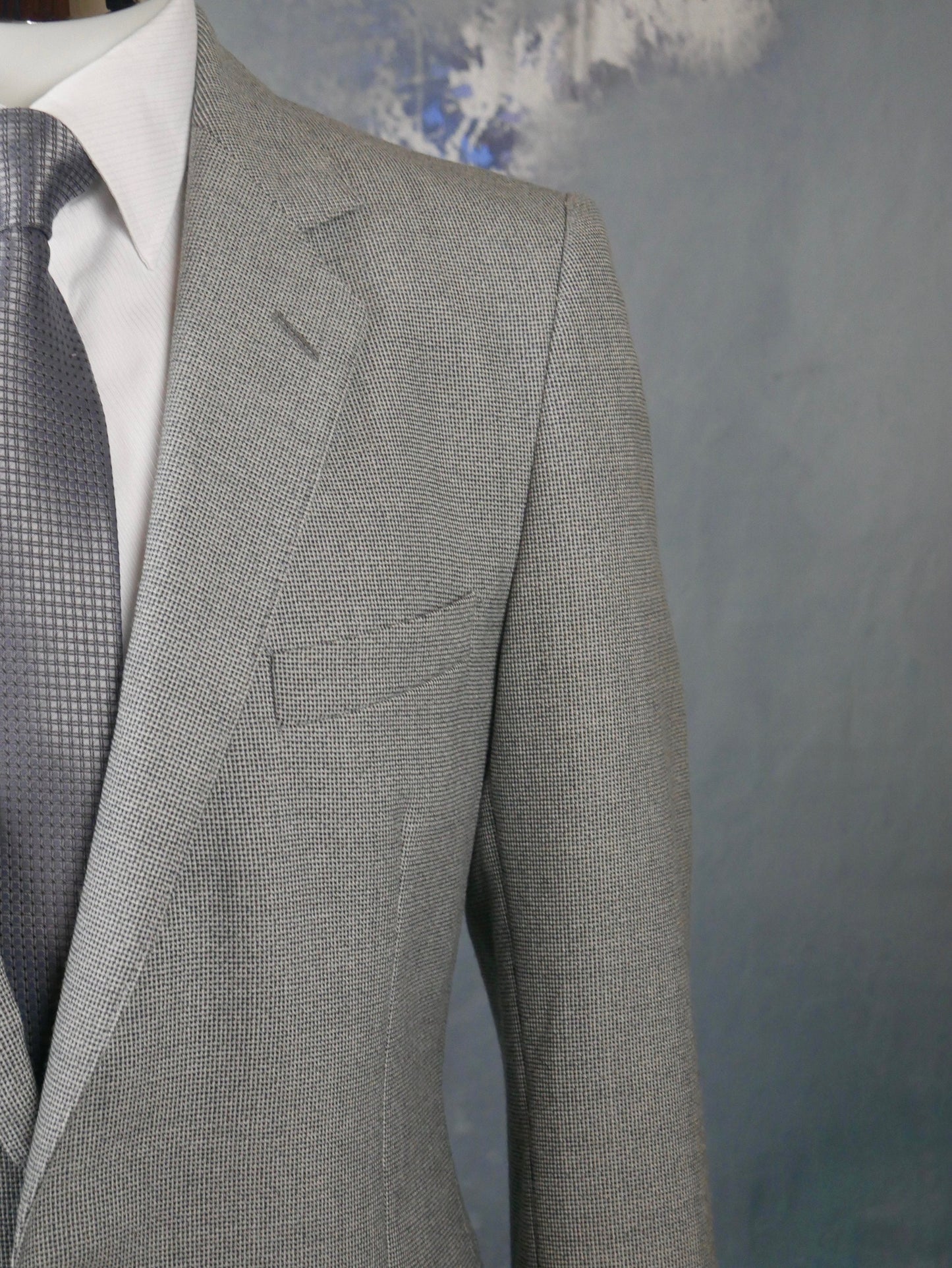1980s Gray Blazer | European Vintage Smooth Tweed Jacket | Medium