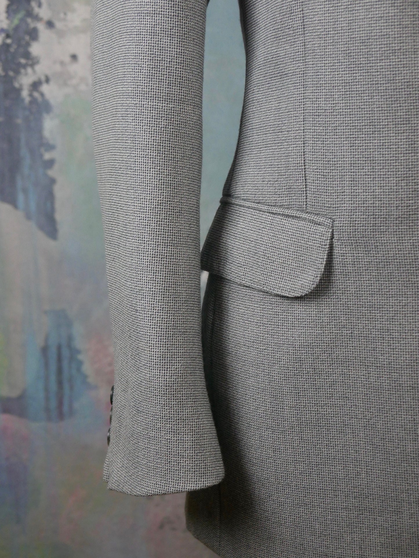 1980s Gray Blazer | European Vintage Smooth Tweed Jacket | Medium
