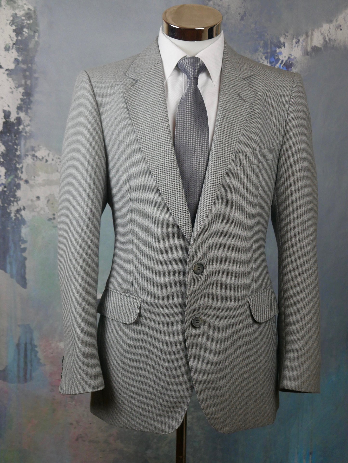 1980s Gray Blazer | European Vintage Smooth Tweed Jacket | Medium