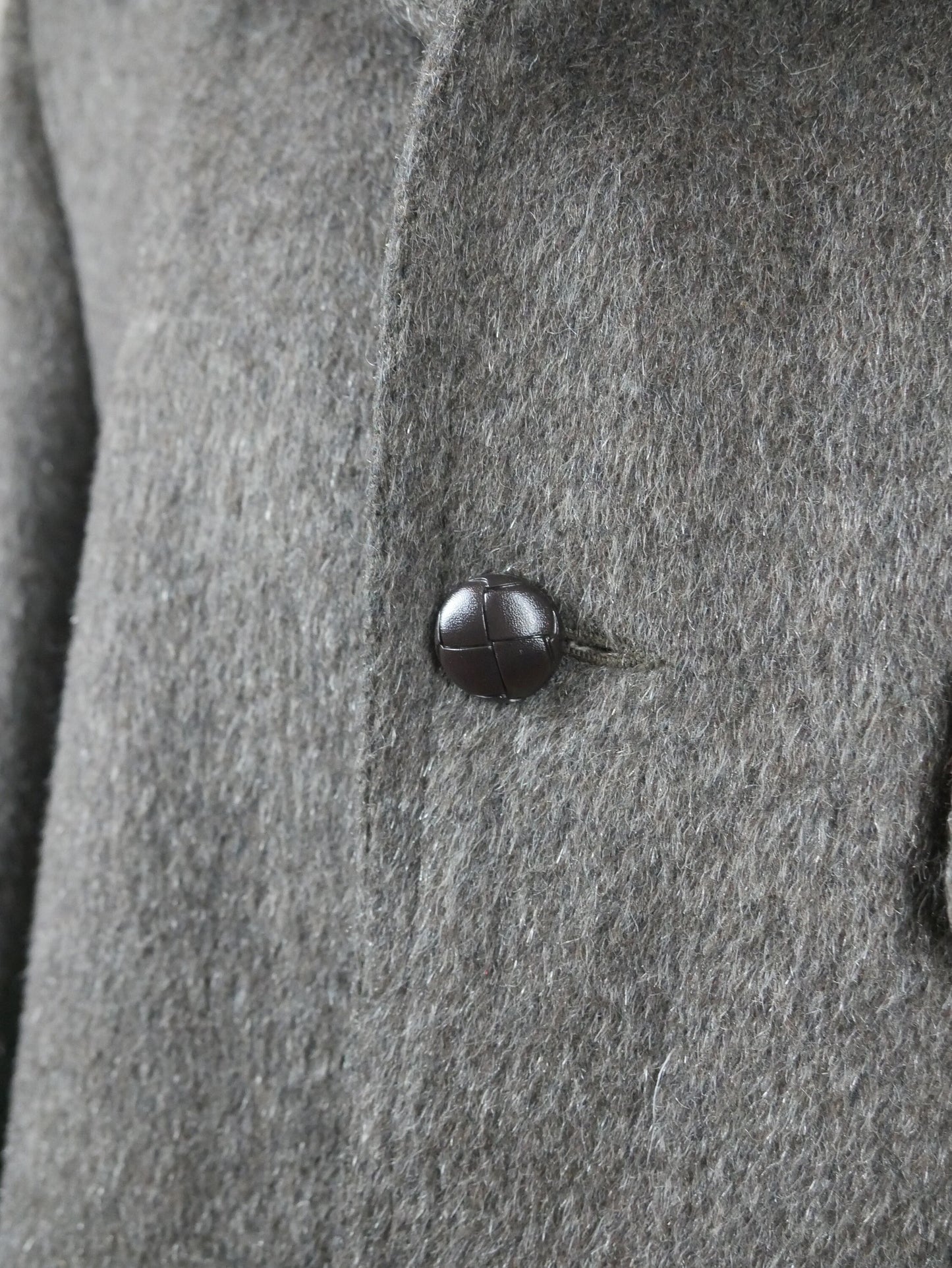 1980s Brown Overcoat | Mohair Wool Blend Men's German Vintage Winter Coat | Large