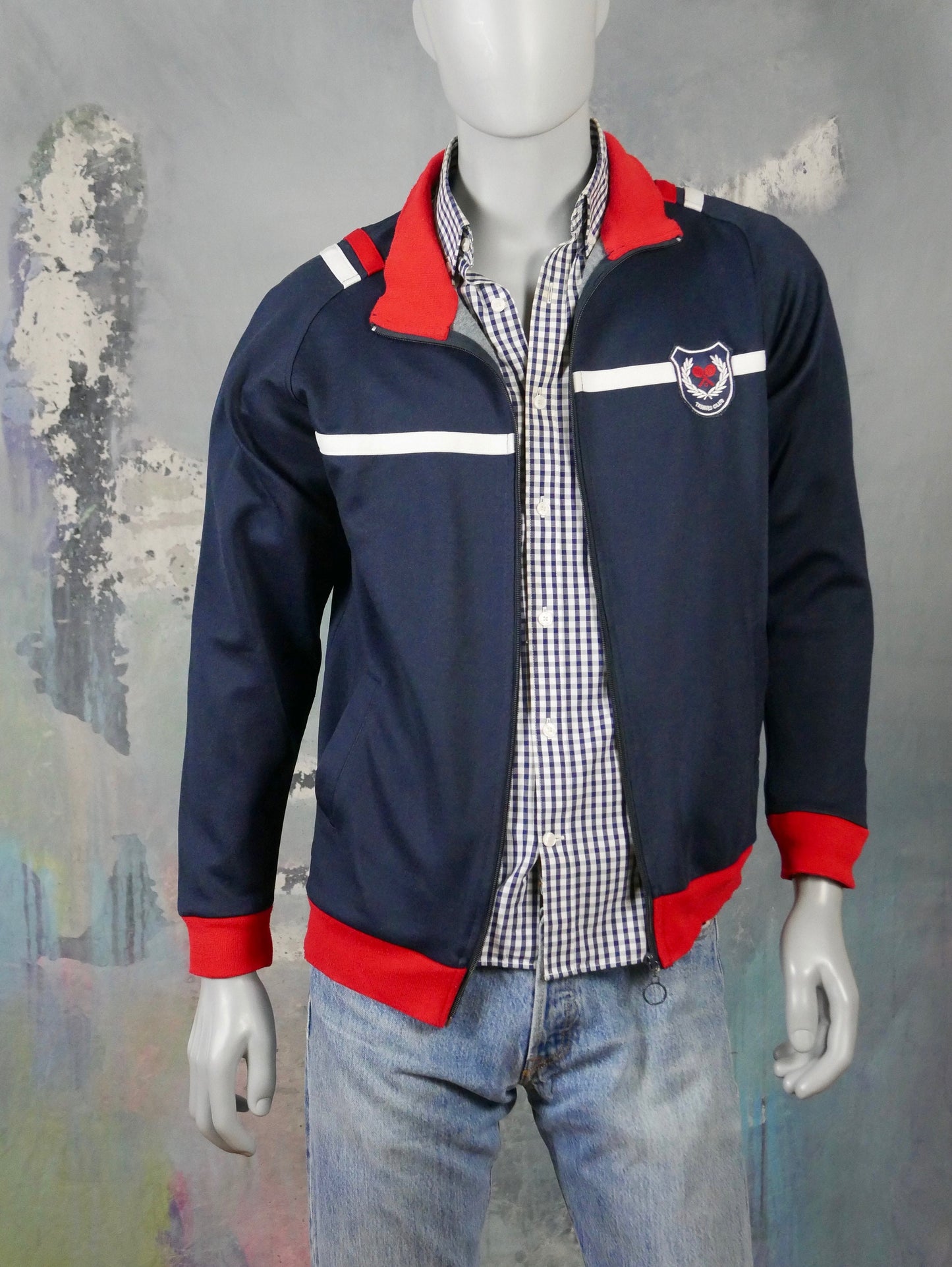 1990s Vintage Tennis Track Jacket |Medium