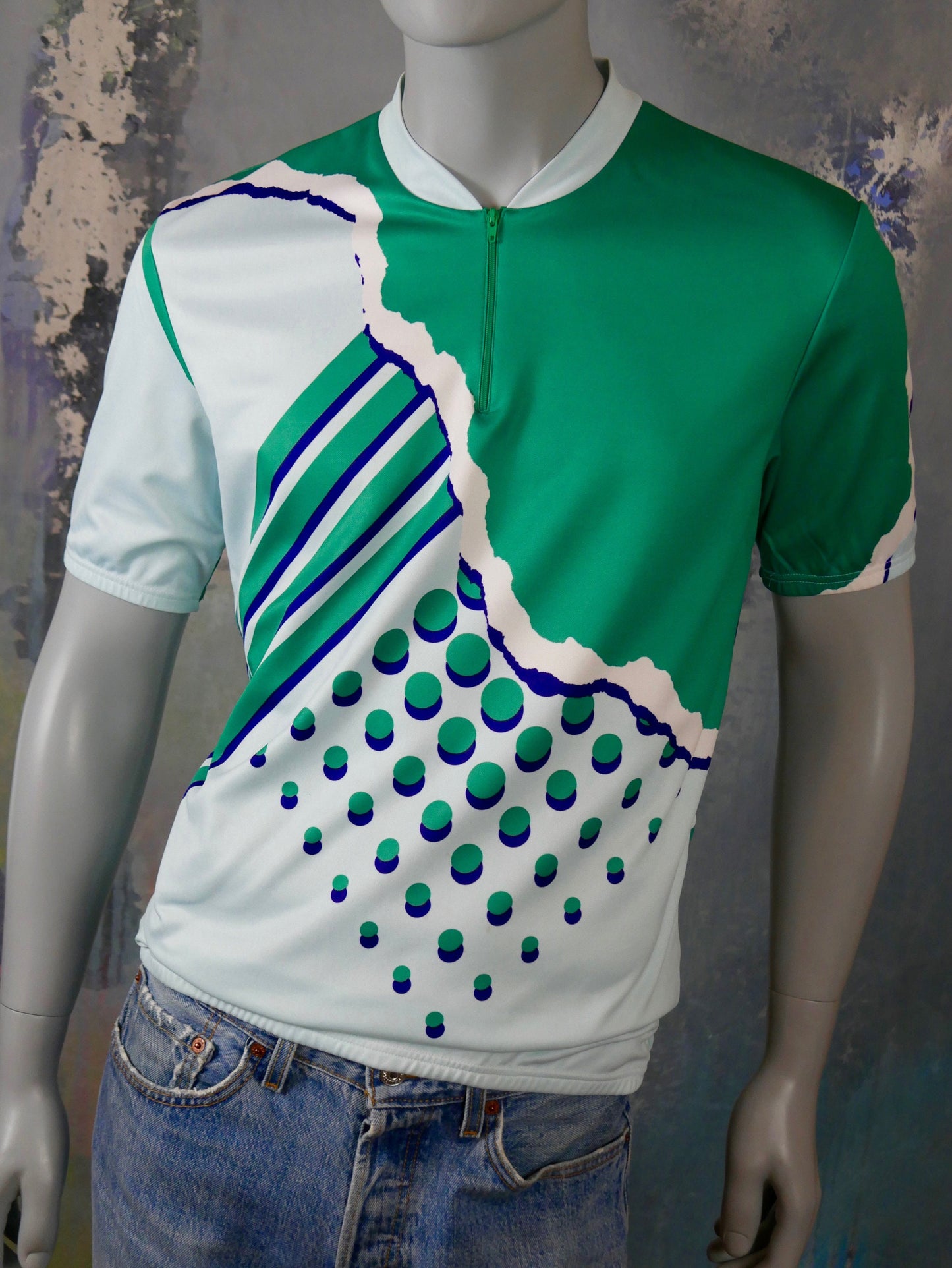 1990s Italian Cycling Shirt | Vintage Bike Racing Sport Jersey | Large