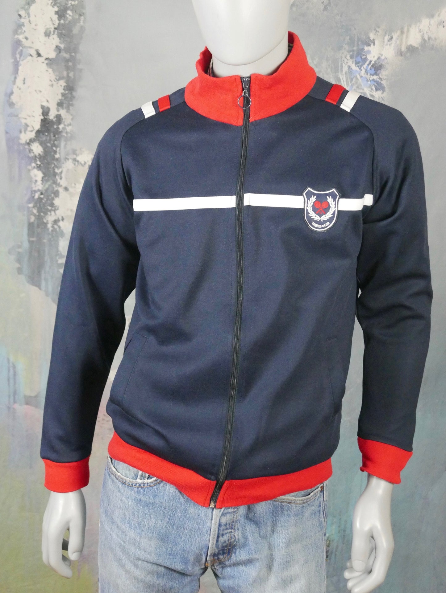 1990s Vintage Tennis Track Jacket |Medium